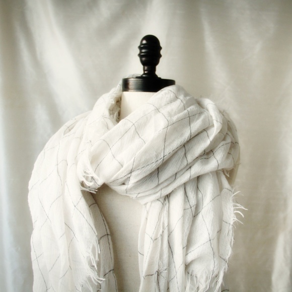 Windowpane Plaid Scarf - Picture 3 of 3